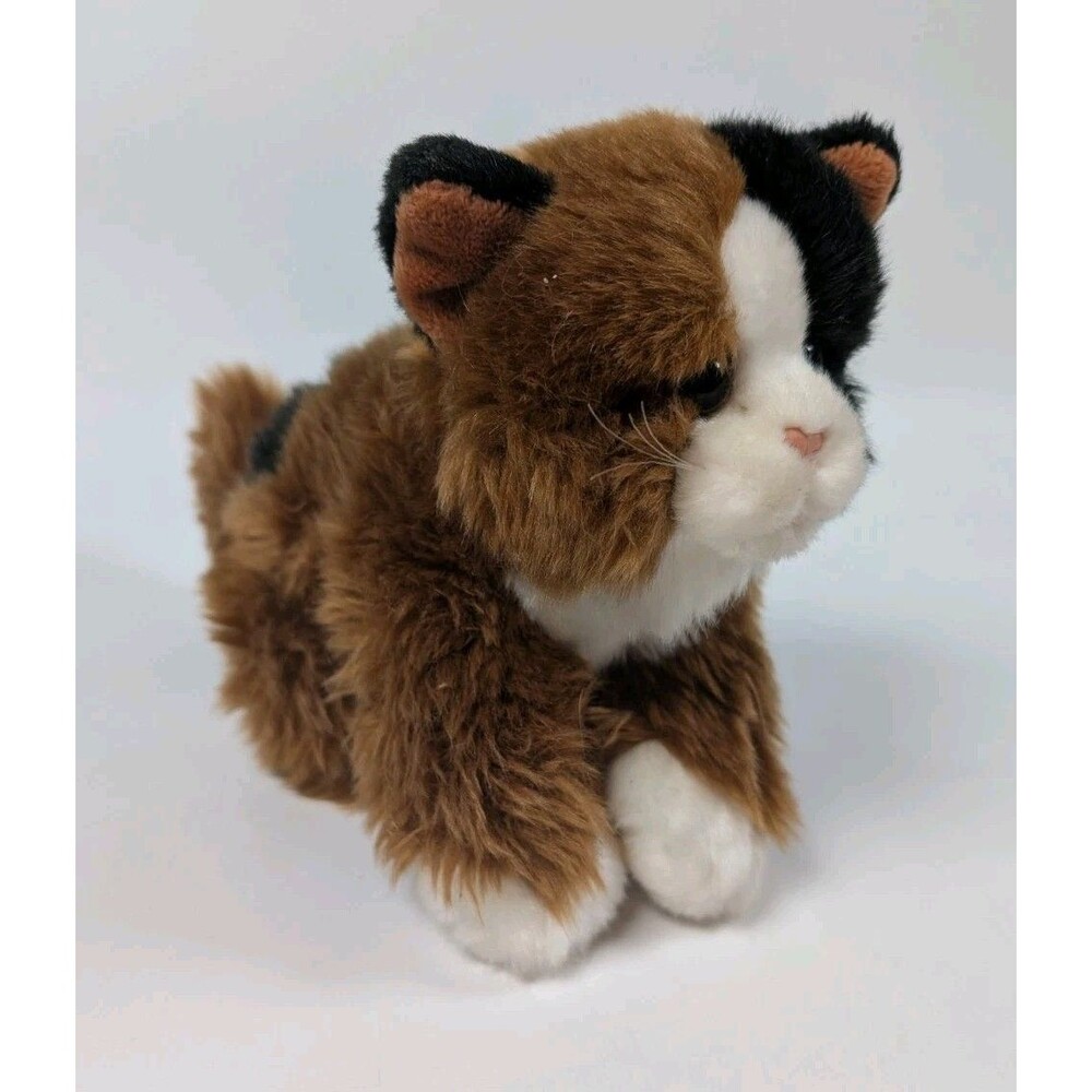 Animal Alley Calico Cat Plush 9” Realistic Stuffed Animal Brown Black White